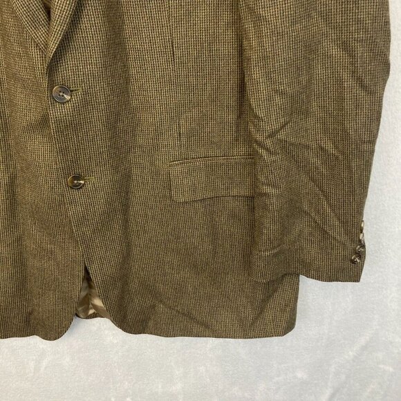 Chaps Ralph Lauren 100% Lambswool Tweed Blazer Mens 44L Sports Jacket Tan Green - Picture 4 of 16